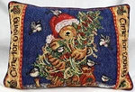 Time For Giving Needle Point Christmas Throw Pillow Bear Holding Tree Doves. Fixed Price $29.88.