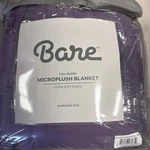 Bare Home Microplush Ultra-soft Fleece Blanket Purp Full/queen Machine Washable. Fixed Price $21.99.
