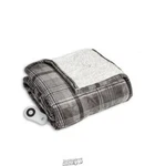 Serta Microplush Electric Heated Warming Throw Blanket Silver Plaid. Fixed Price $76.49.