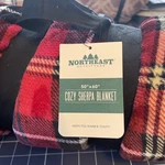 Nwt Northeast Outfitters Cozy Black Red Check Sherpa Blanket 50 X 60 Christmas. Fixed Price $7.00.