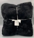 Pottery Barn Faux Fur Shearling Throw Blanket Black 50" 60" #T1046. Fixed Price $128.23.