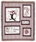 Simply Home Snow Penguins Christmas Holiday Tapestry Throw 50" X 60". Fixed Price $60.47.