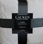 Ralph Lauren Classic Micromink Blanket King Silver 108"X90" Lux-soft Light Grey. Fixed Price $64.99.