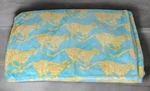 Martha Stewart Whim Throw Blanket Jungle Cat Cheetah Yellow Blue Soft Nice. Fixed Price $28.87.