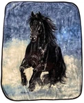 Frontier Horse Plush Throw Blanket 50 X 60 Wilderness Soft Couch. Fixed Price $24.95.