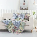 Greenland Home Emma Patchwork Floral Print Quilted Throw BLANKET,60X50-INCH,GRAY. Fixed Price $40.33.