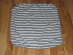Burt's Burts Bees Baby Boy White Blue Wide Thick Stripe Cotton Receiving Blanket. Fixed Price $34.99.
