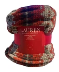 Nwt! Ralph Lauren Red Gray Southwestern Throw Blanket Super Soft Cozy 60" X 70". Fixed Price $79.95.
