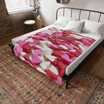 Pink Lips Velveteen Plush Blanket Bold Chic Home. Fixed Price $48.00.