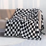 Throw Blankets Flannel With Checkerboard Grid Pattern Soft. Fixed Price $13.66.