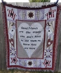 Collections Etc Friends Are Like Angels Tapestry Throw Blanket Patchwork Pattern. Fixed Price $21.99.