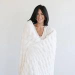 Saranoni Double Ruched Faux Fur Throw Blankets. Fixed Price $139.00.