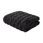 Madison Park Black Ruched Faux Fur Reversible 50" 60" Throw Blanket. Fixed Price $34.20.