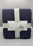 Sky Basket Weave 100% Cotton King Bed Blanket Navy Blue New. Fixed Price $55.00.
