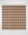 Authentic New Burberry Beige Uni Baby Cashmere Check Throw Blanket. Fixed Price $330.00.
