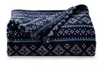 New Holiday Navy Fairisle Plush Throw Blanket Oversize Super Soft 60X72. Fixed Price $25.99.