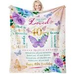 Zvzmzy Birthday Gifts For Women Throw Blanket 60" X 50", PURPLE-40TH. Fixed Price $33.99.