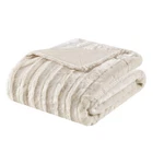Madison Park Duke Luxury Long Faux Fur Throw Ivory 50*60 Premium Soft Cozy Br.... Fixed Price $38.39.