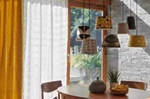Orla Kiely Voile Fabric - Sheer Giant Stem White Net Curtain Use. Fixed Price $36.88.