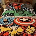 Marvel Comics Full Size Blanket Spider-man The Hulk Captain America Iron. Fixed Price $24.96.
