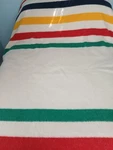 Classic Authentic Hudson Bay King Multistripe 8 Point Wool Blanket Euc. Fixed Price $849.75.