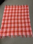 Donegal Design Mohair Wool Blend Throw Plaid Blanket 56X60 Red Pink Ireland. Fixed Price $59.99.