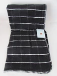 Roca Home Black & White Striped Oversized Throw Blanket 50" X 67" Portugal Soft. Fixed Price $34.00.