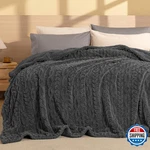Phf Fluffy Sherpa Blanket Queen Size 510GSM Warm Soft 3D Jacquard Winter. Fixed Price $60.99.