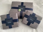 Set Of Ralph Lauren Quilt Coverlet And Two European Pillow Cases Gray. Fixed Price $130.00.