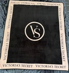 Victoria's Secret Vs Plush Throw Blanket, Black W/ Soft Pink Details, New. Fixed Price $33.99.
