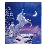 American Heritage Royal Plush Unicorn Throw Blanket, "snow Limit" Blue 50" X 60". Fixed Price $33.88.