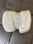 Threshold Plush Faux Shearling Reversible Throw Blanket 50 X60 White Nwt. Fixed Price $15.00.