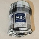 The Big One Oversized Plush Throw Blanket 5 X 6 Ft, Green Plaid - New. Fixed Price $12.99.