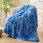 Fuzzy Faux Fur Throw Blanket Indigo Super Soft Cozy Plush Shaggy Blanke.... Fixed Price $45.39.