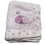 Just Born Baby Blanket Pink Fleece Lady Bug Purple Flower Cotton Trim Ricrac. Fixed Price $29.60.