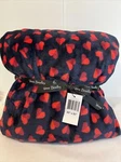 Vera Bradley Sweet Hearts Plush Throw Blanket 80" X 50" Navy Red Valentine Nwt. Fixed Price $49.50.