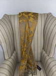 New Sabira Damask Wool Throw Mustard Brown. Fixed Price $200.00.