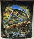 Bass Lake Fishing Outdoor Fisherman Queen Size Blanket Bedspread. Fixed Price $61.83.