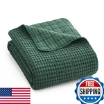 Levtex Home - Mills Waffle Throw Forest Green Cotton Size 50. Fixed Price $89.52.