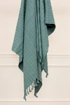 50X60 Rizzy Home Blue Striped Knit Fringe Throw Blanket TH0602 - Aprx 50" 60". Fixed Price $60.00.