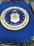 Department Of The Air Force Seal Throw Blanket Blue White Black Yellow Military. Fixed Price $30.00.